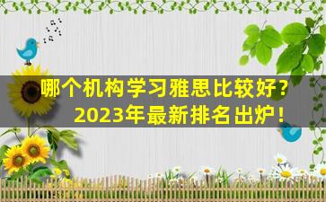 哪个机构学习雅思比较好？ 2023年最新排名出炉！